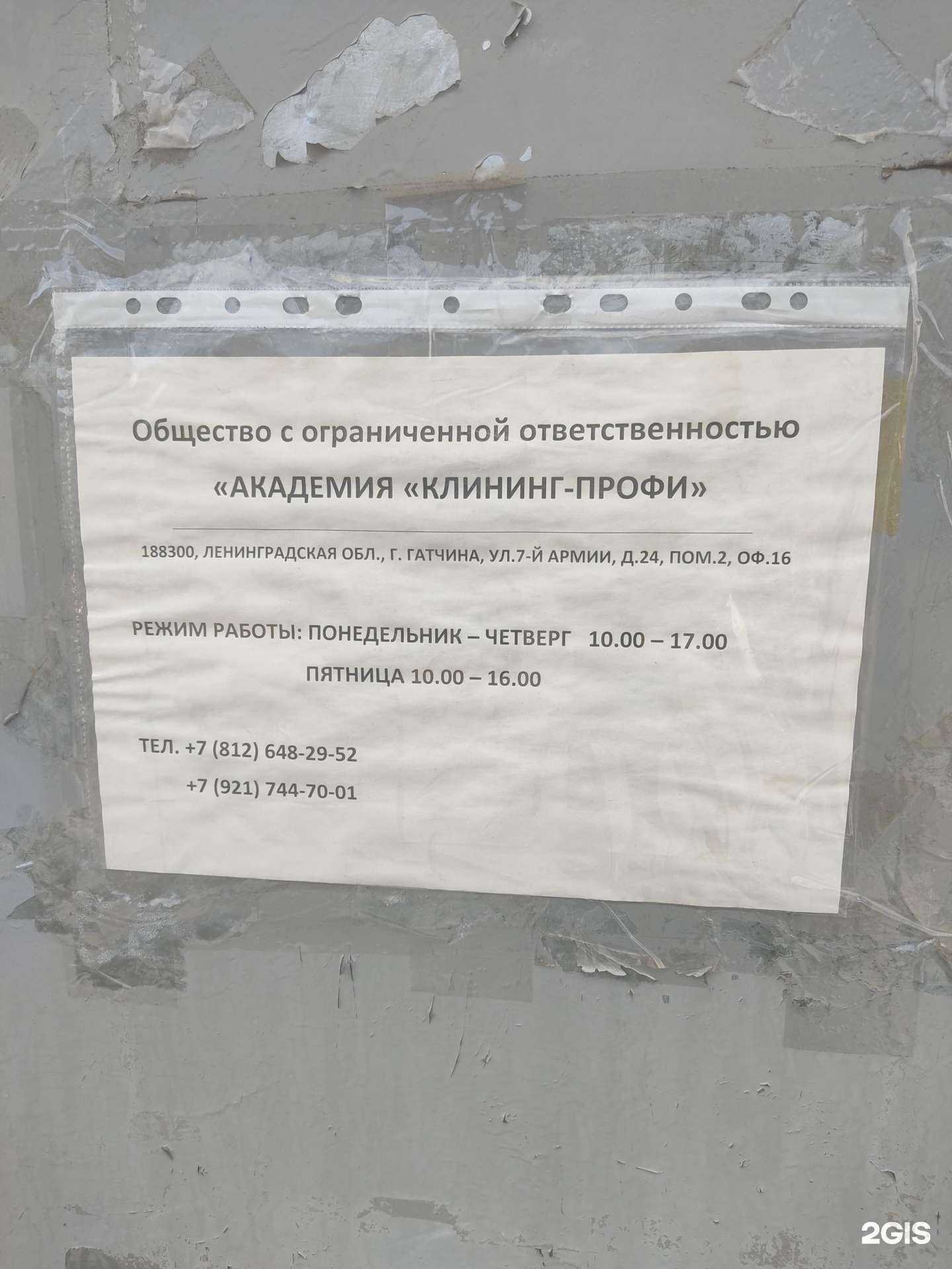 Отзывы на компанию Клининг-профи в Гатчине c фото